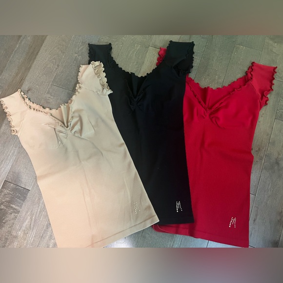 Marciano XS vintage tops—black and neutral available- NWOT. Red has sold. - Picture 1 of 9